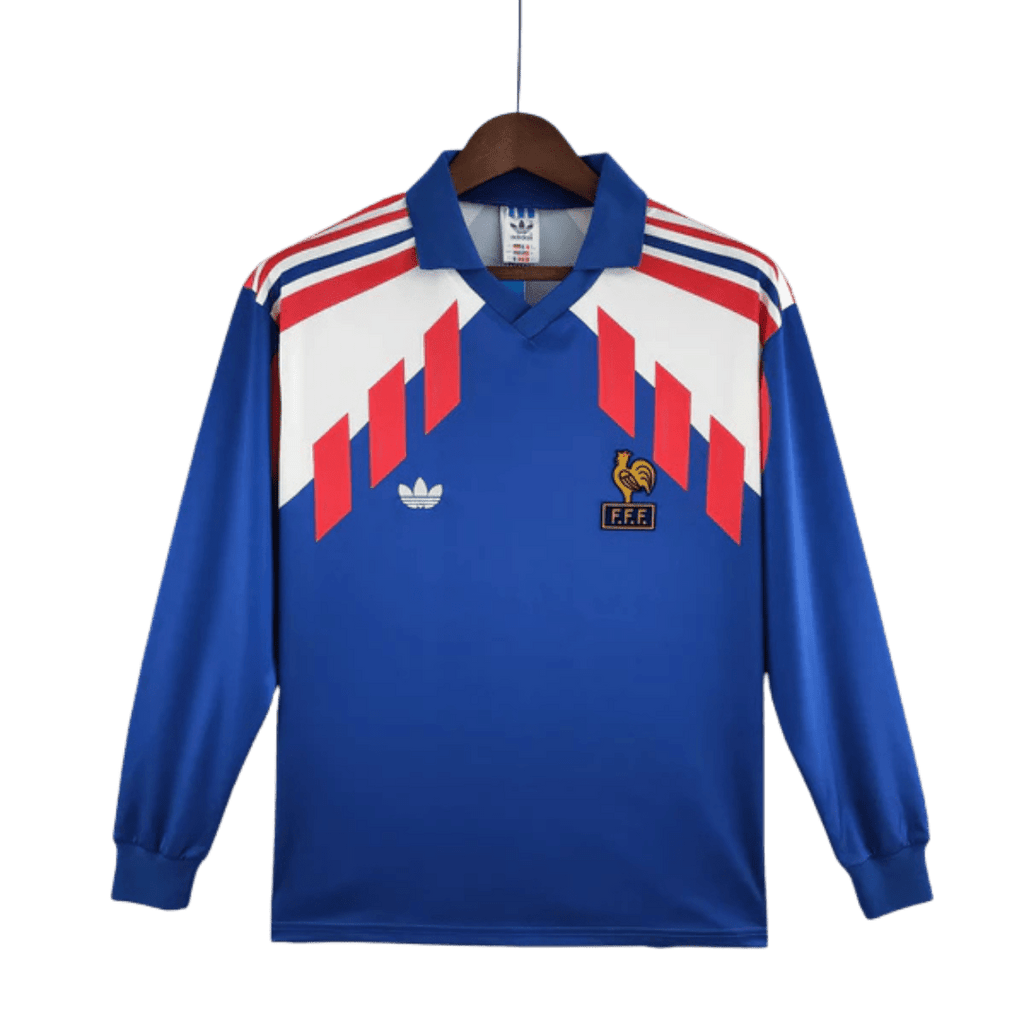 Camisa Manga Longa Seleção França 88/90 Adidas - Azul - Manto Club