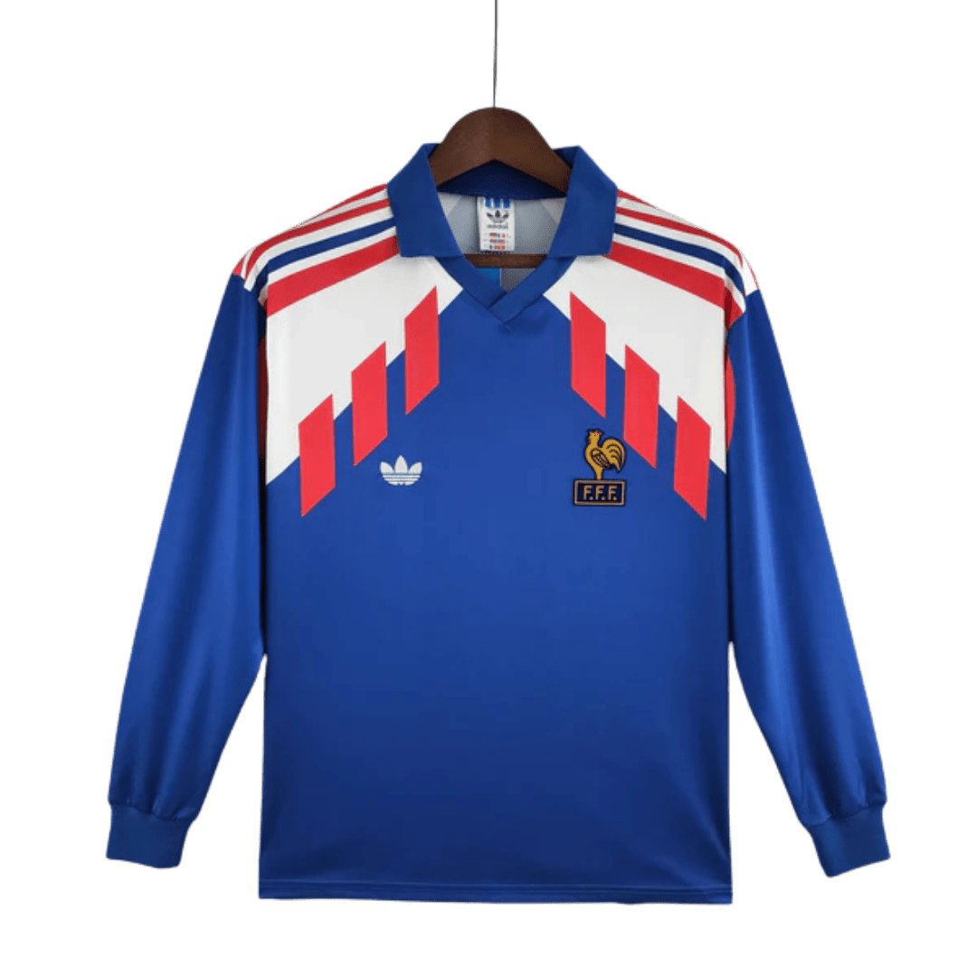 Camisa Manga Longa Seleção França 88/90 Adidas - Azul - Manto Club