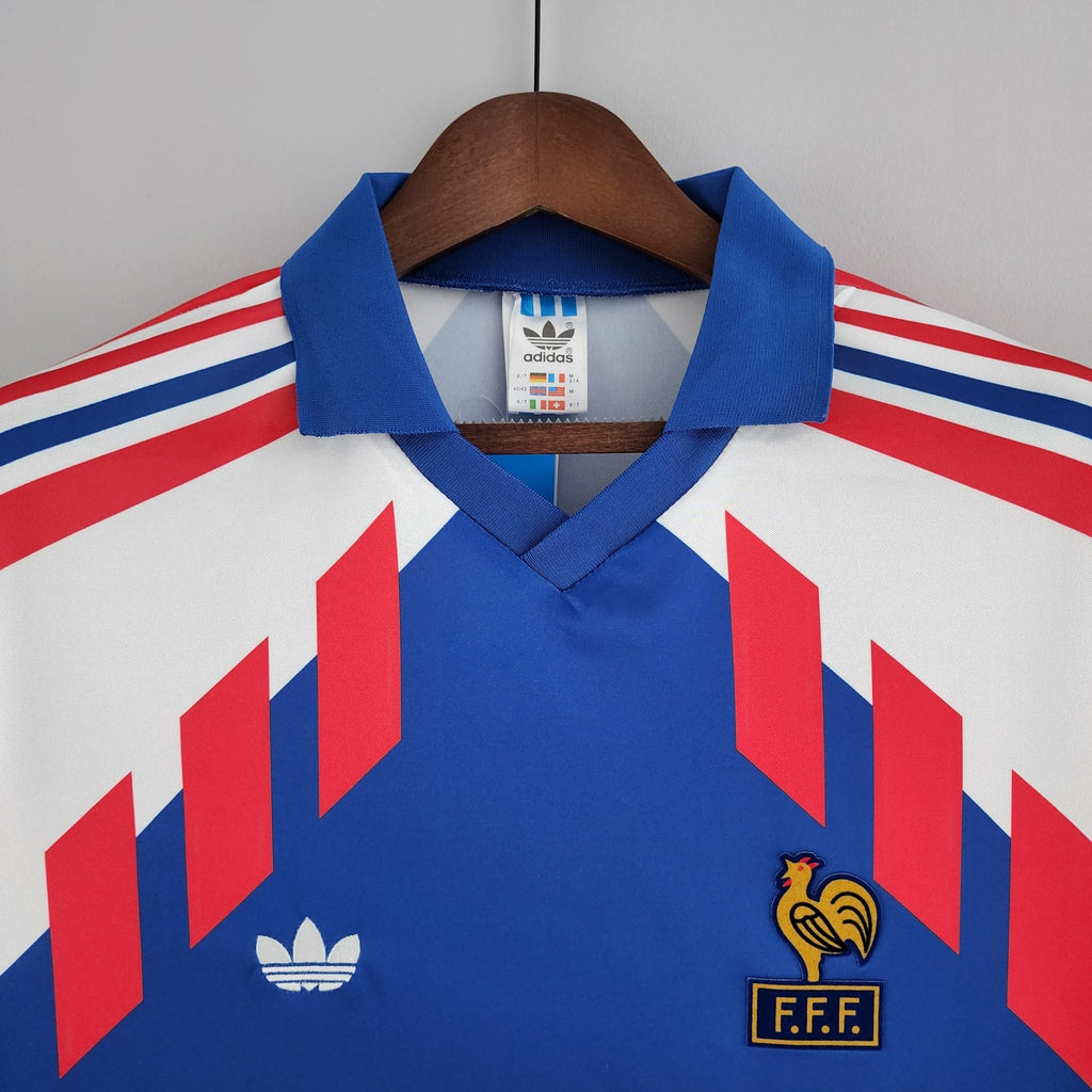 Camisa Manga Longa Seleção França 88/90 Adidas - Azul - Manto Club