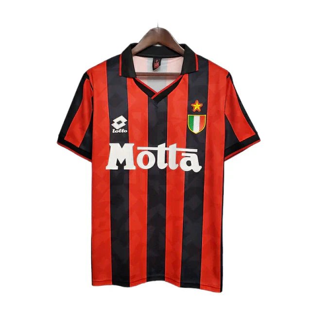 Camisa Milan Retrô 1993/1994 Vermelha e Preta - Lotto - Manto Club