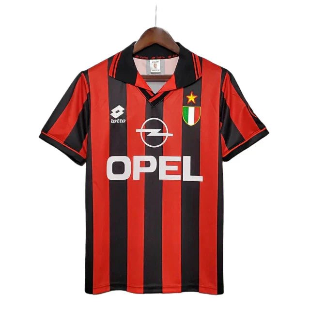 Camisa Milan Retrô 1996/1997 Vermelha e Preta - Lotto - Manto Club