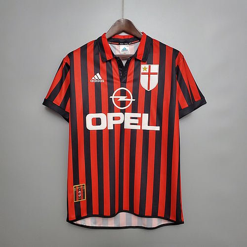 Camisa Milan Retrô 1999/2000 Vermelha e Preta - Adidas - Manto Club