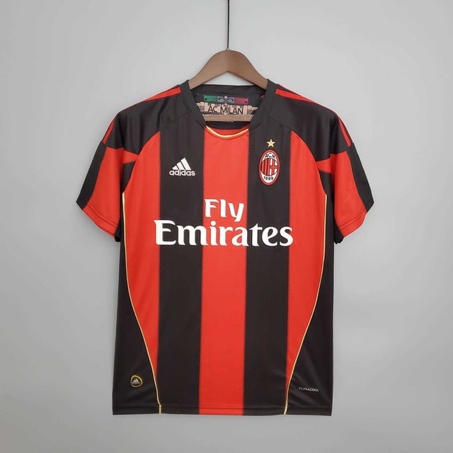 Camisa Milan Retrô 2010/2011 Vermelha e Preta - Adidas - Manto Club