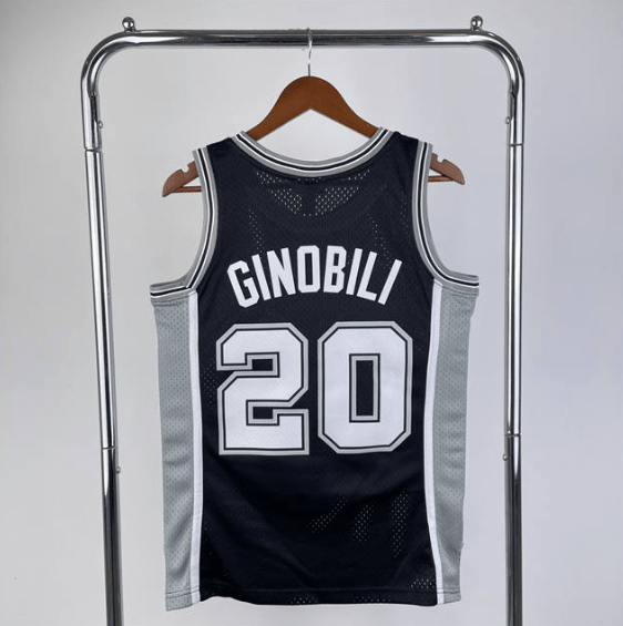 Camisa NBA Spurs Ginobili 20 - Preta - Manto Club