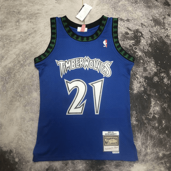 Camisa NBA Timberwolves Garnett 21 - Azul - Manto Club