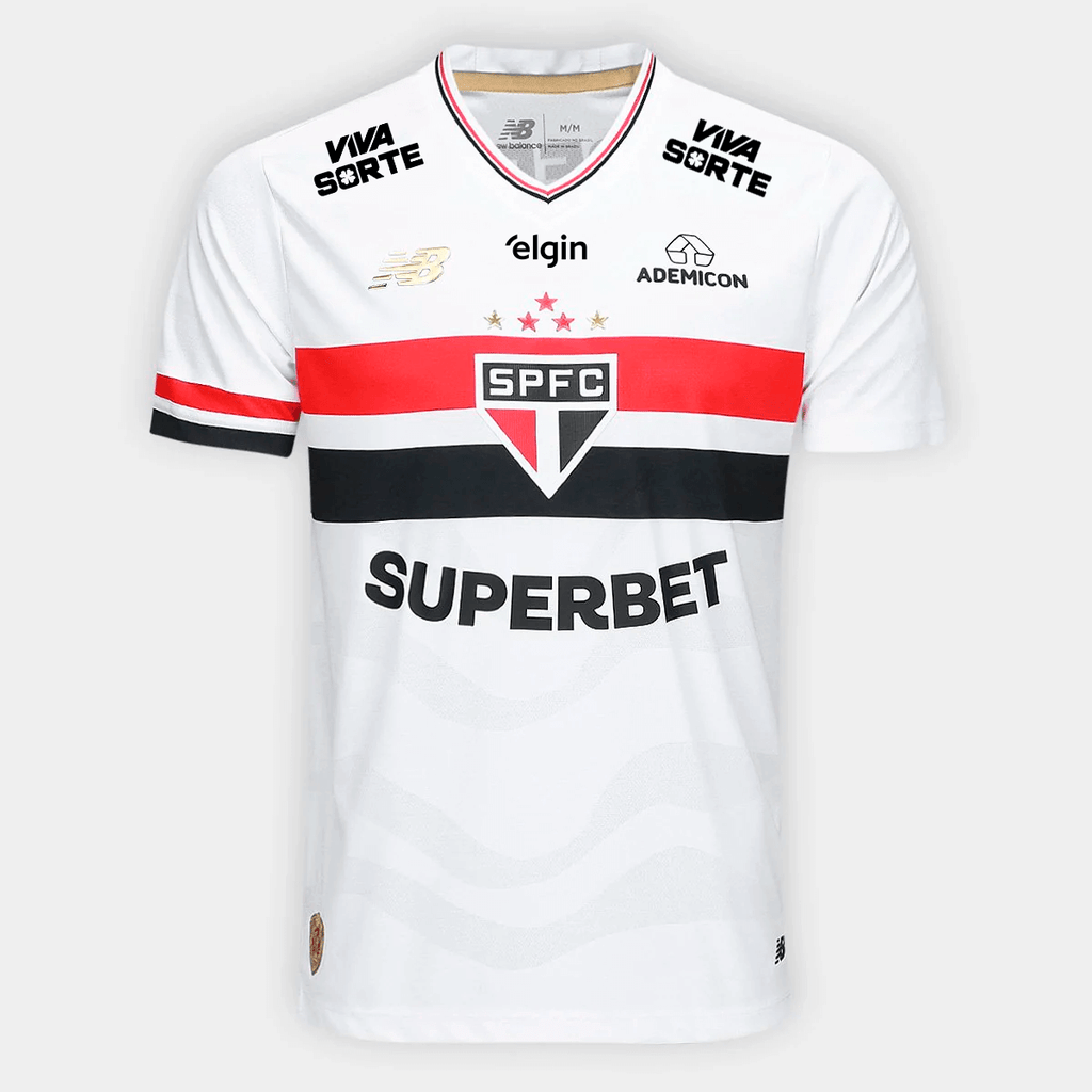 Camisa New Balance São Paulo 2025/26 I Com Patrocínios - Manto Club
