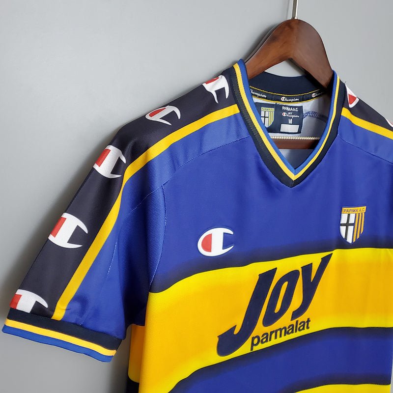 Camisa Parma Retrô 2001/2002 Azul e Amarela - Champion - Manto Club