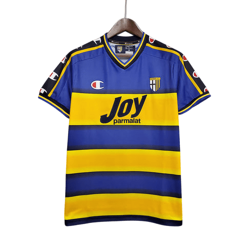 Camisa Parma Retrô 2001/2002 Azul e Amarela - Champion - Manto Club
