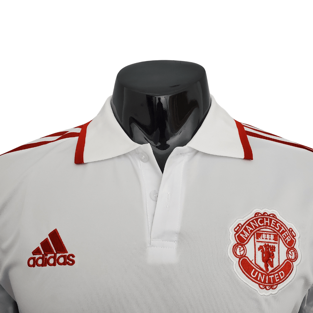 Camisa Polo Manchester United Branca - Masculina - Manto Club