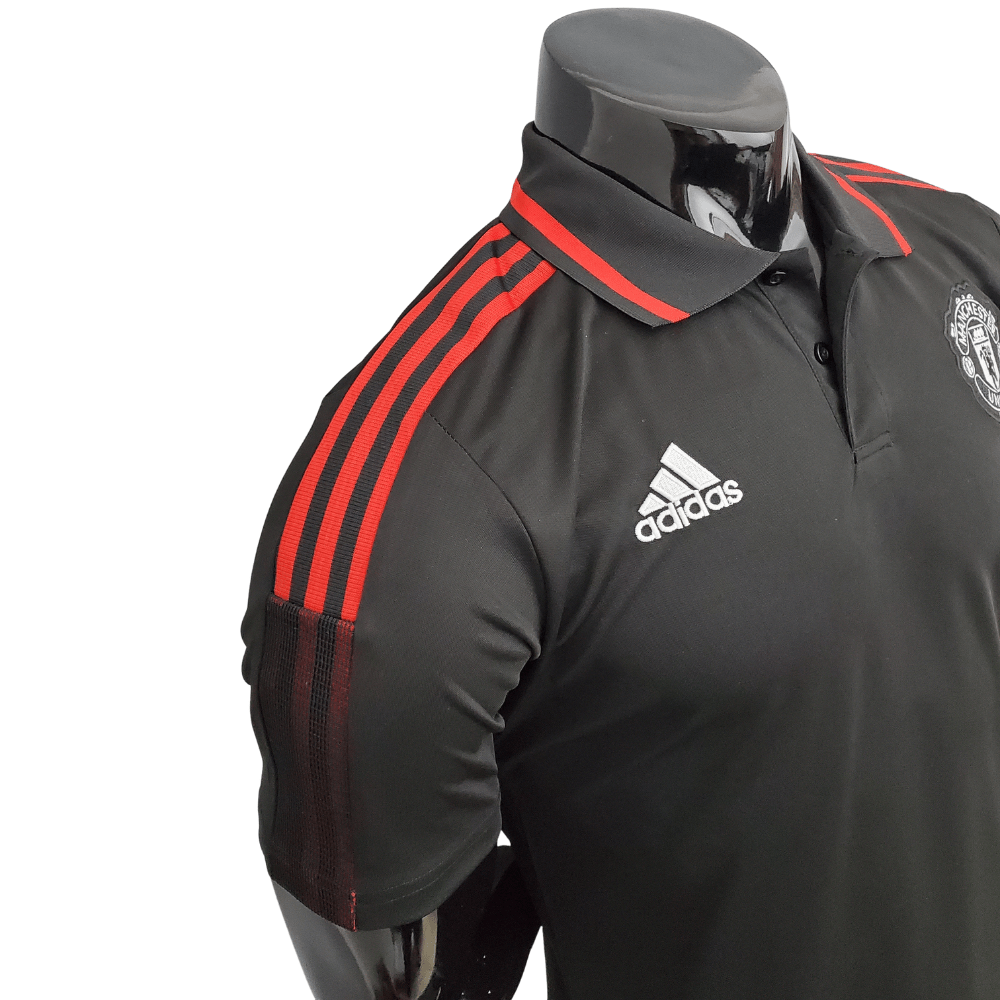 Camisa Polo Manchester United Preta - Masculina - Manto Club