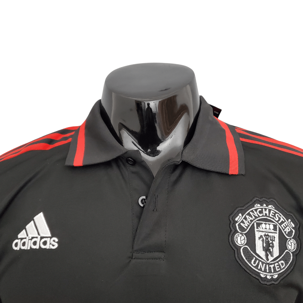 Camisa Polo Manchester United Preta - Masculina - Manto Club