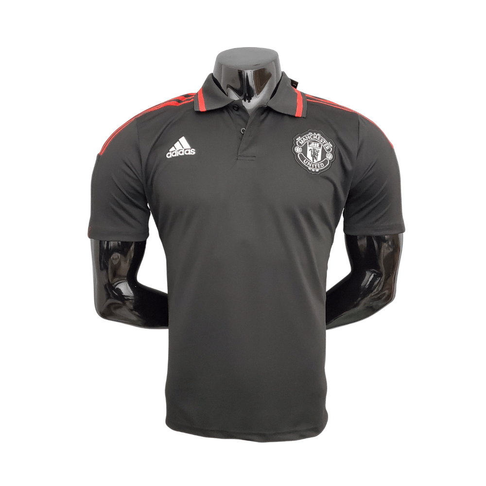 Camisa Polo Manchester United Preta - Masculina - Manto Club