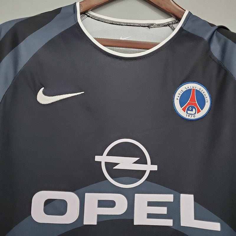 Camisa PSG Retrô 2001/2002 Cinza e Preta - Nike - Manto Club