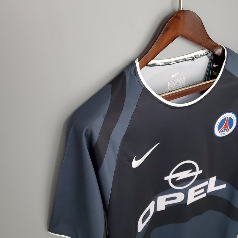 Camisa PSG Retrô 2001/2002 Cinza e Preta - Nike - Manto Club