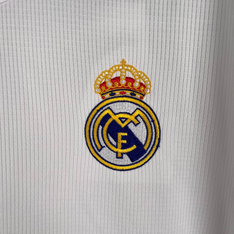 Camisa Real Madrid I Home 2019/20 Adidas Retrô Manga Longa Masculina - Branco - Manto Club