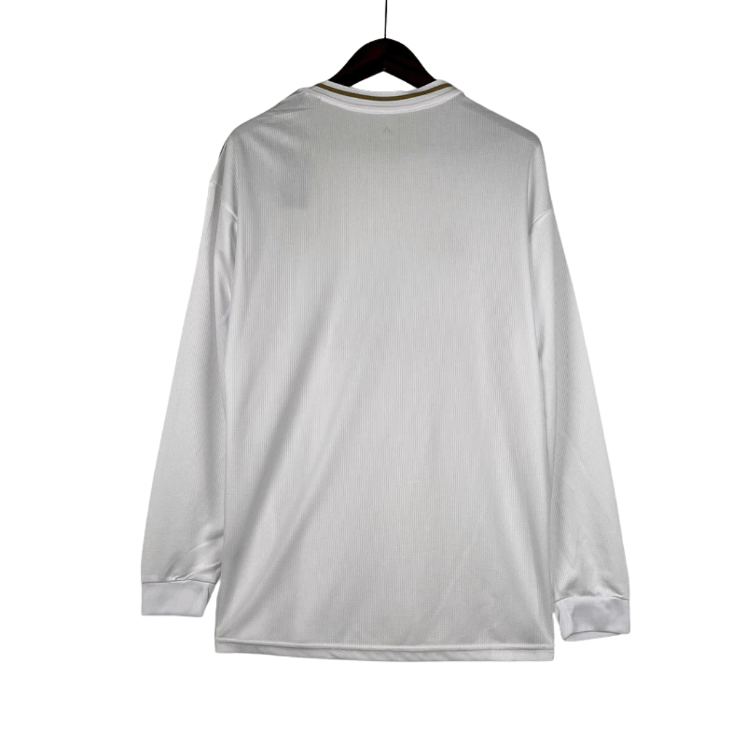 Camisa Real Madrid I Home 2019/20 Adidas Retrô Manga Longa Masculina - Branco - Manto Club
