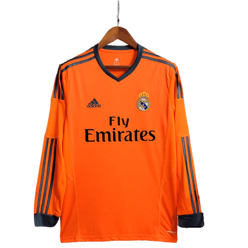 Camisa Real Madrid II Away 2013/14 Retrô (Manga longa) Laranja - Manto Club