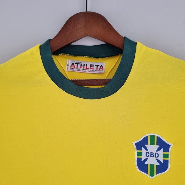 Camisa Retrô 1970 Seleção Brasileira I Masculina - Amarelo e Verde - Manto Club