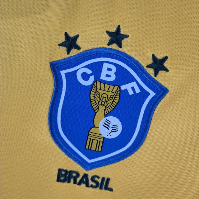 Camisa Retrô 1988 Seleção Brasileira I Masculina - Amarelo e Verde - Manto Club