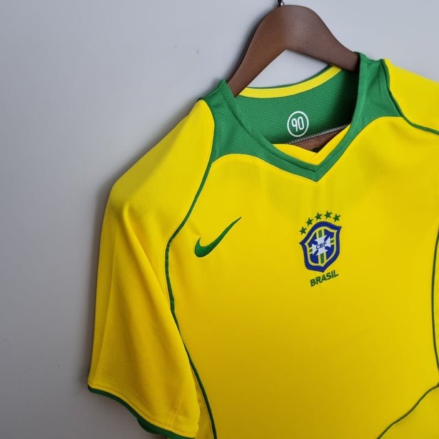 Camisa Retrô 2004 Seleção Brasileira I Nike Masculina - Amarela - Manto Club