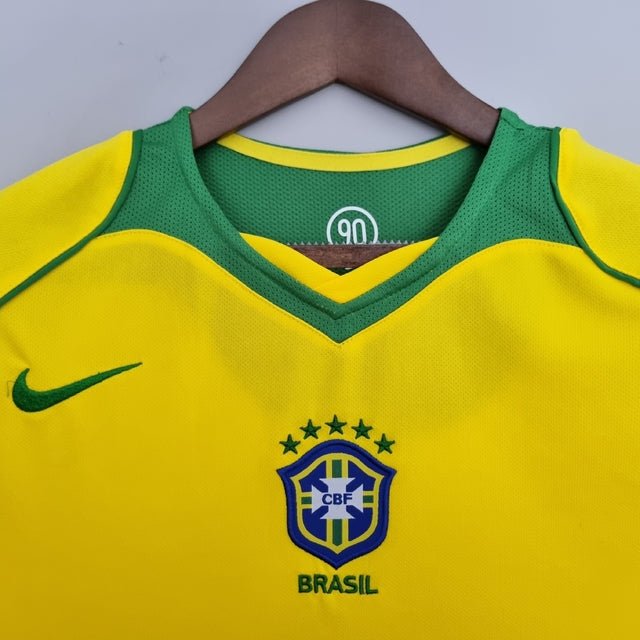 Camisa Retrô 2004 Seleção Brasileira I Nike Masculina - Amarela - Manto Club