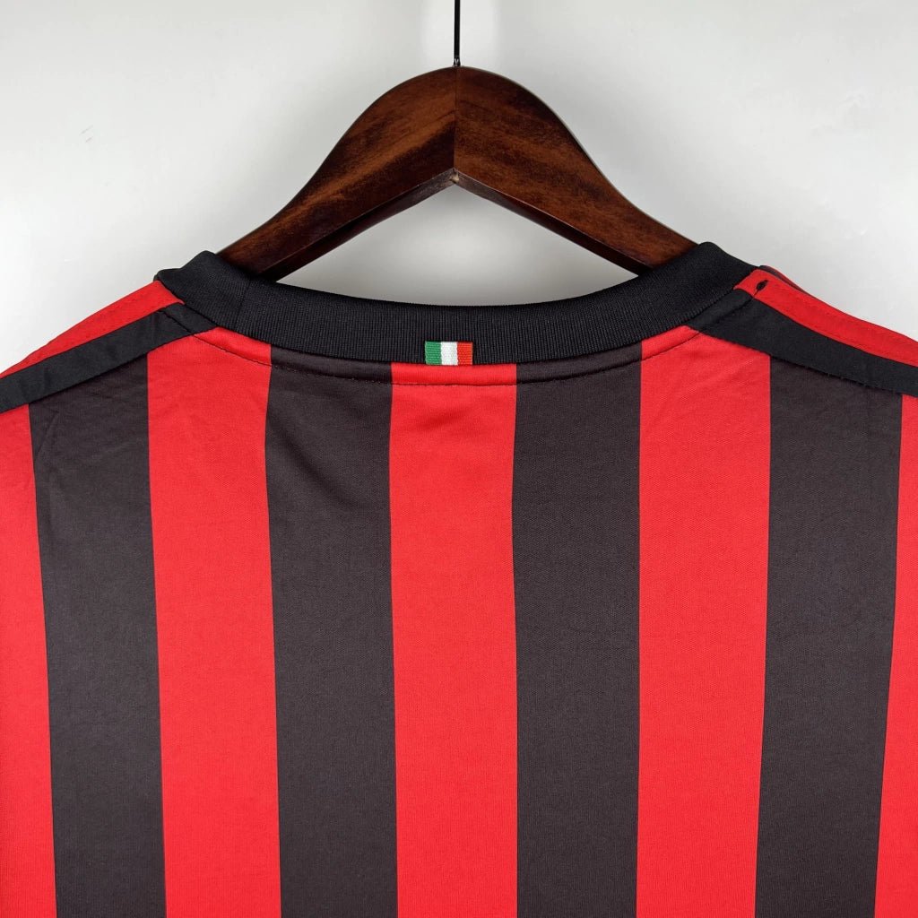 Camisa Retrô AC Milan Home 2017/18 Adidas Torcedor - Preta e Vermelha - Manto Club