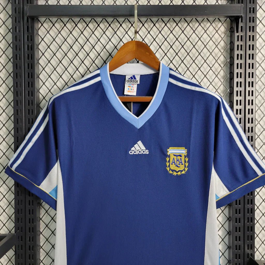 Camisa Retrô Argentina Adidas 1998/99 Masculino Azul Marinho e Branco - Manto Club