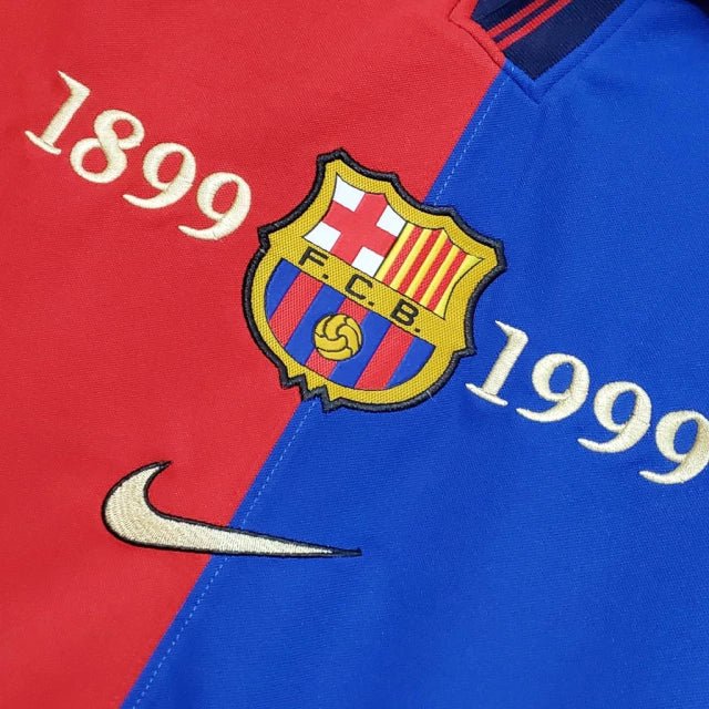 Camisa Retrô Barcelona 100 Anos Nike 1899/99 Azul e Grená - Manto Club