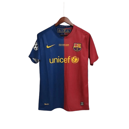 Camisa Retrô Barcelona I Home Nike 2008/09 UEFA Champions League Azul e Grená - Manto Club