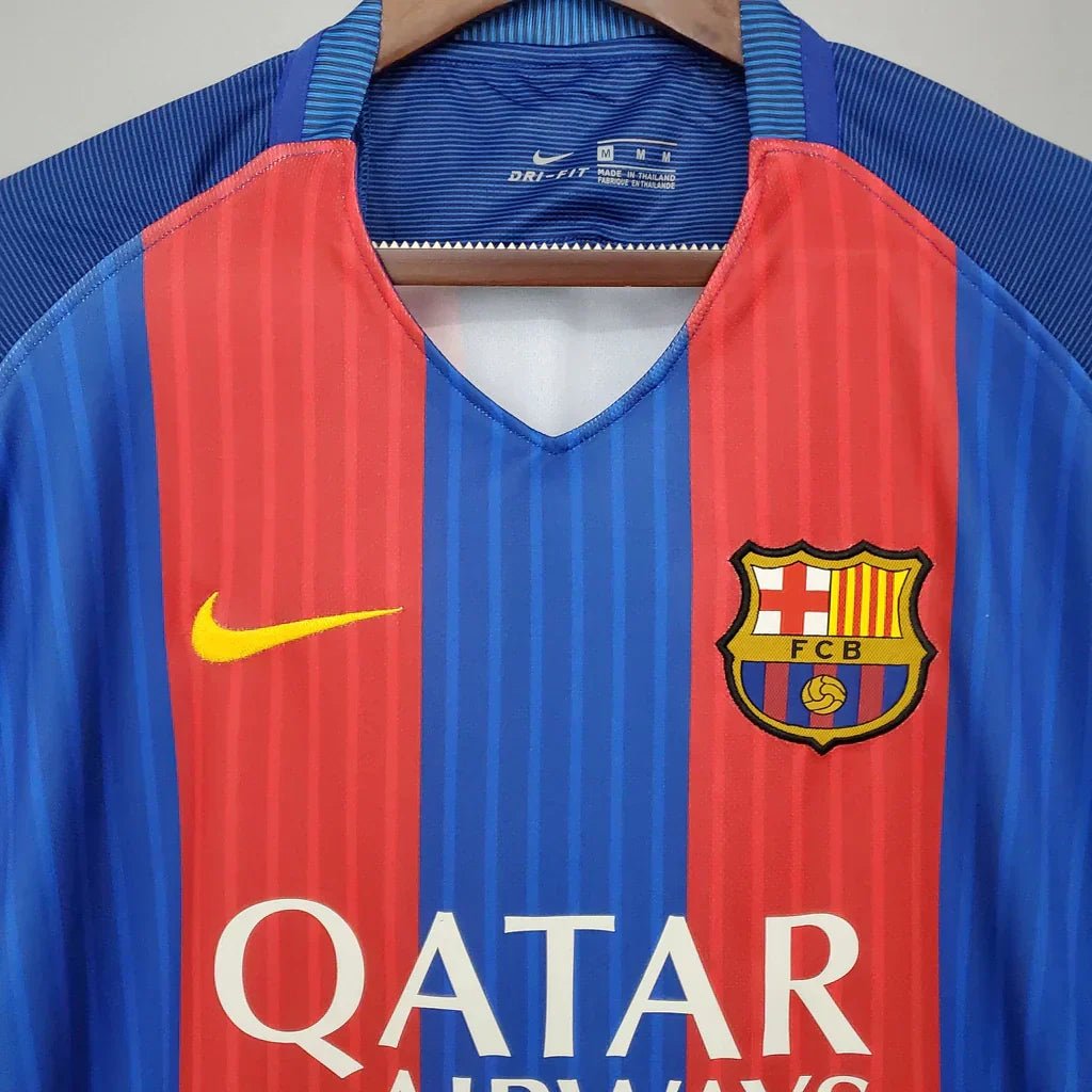 Camisa Retrô Barcelona I Home Nike 2016/17 Masculino Azul Grená - Manto Club