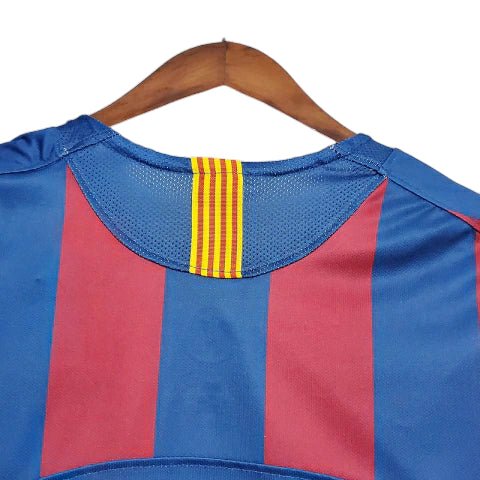 Camisa Retrô Barcelona Nike 2006/07 Masculino Azul e Grená - Manto Club
