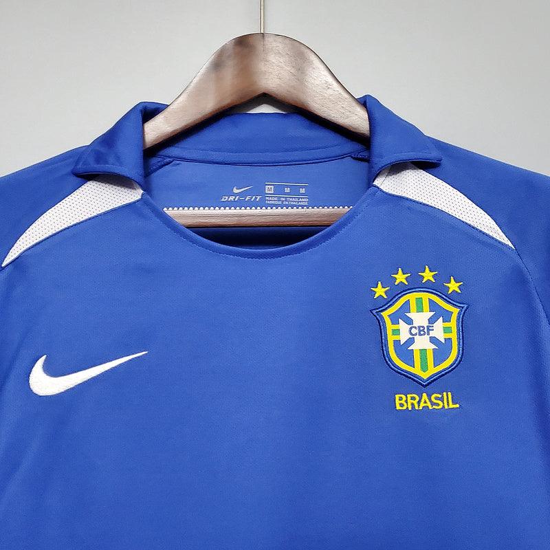 Camisa Retrô Brasil II Away Nike 2002/03 Masculino Azul - Manto Club