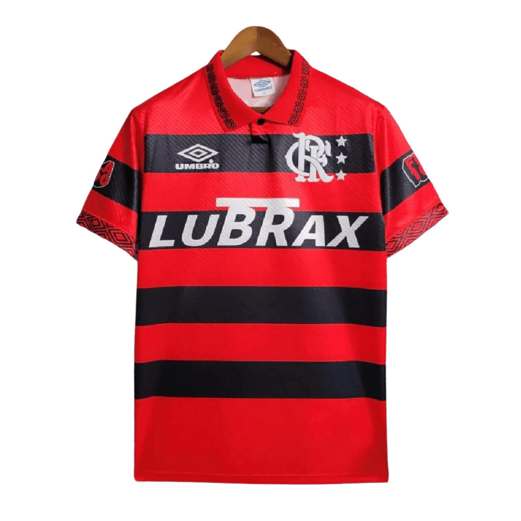 Camisa Retrô Flamengo Home 1995/96 Masculino - Preto e Vermelho - Manto Club