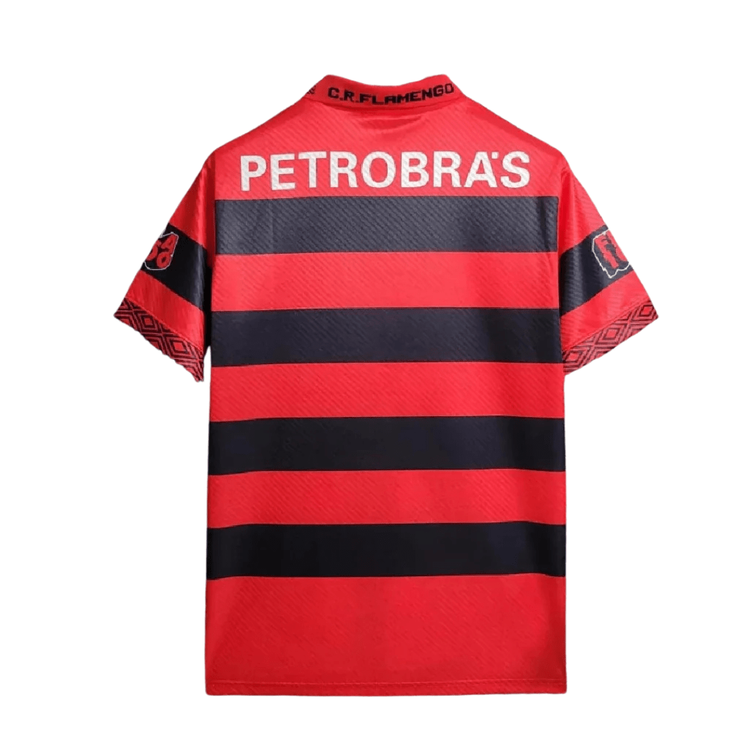 Camisa Retrô Flamengo Home 1995/96 Masculino - Preto e Vermelho - Manto Club