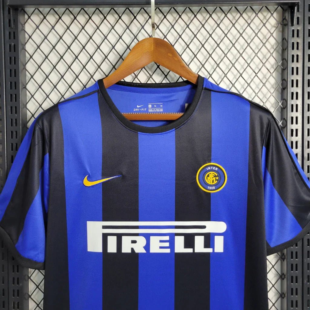 Camisa Retrô Inter de Milão I Nike 1999/00 Masculino Azul e Preto - Manto Club