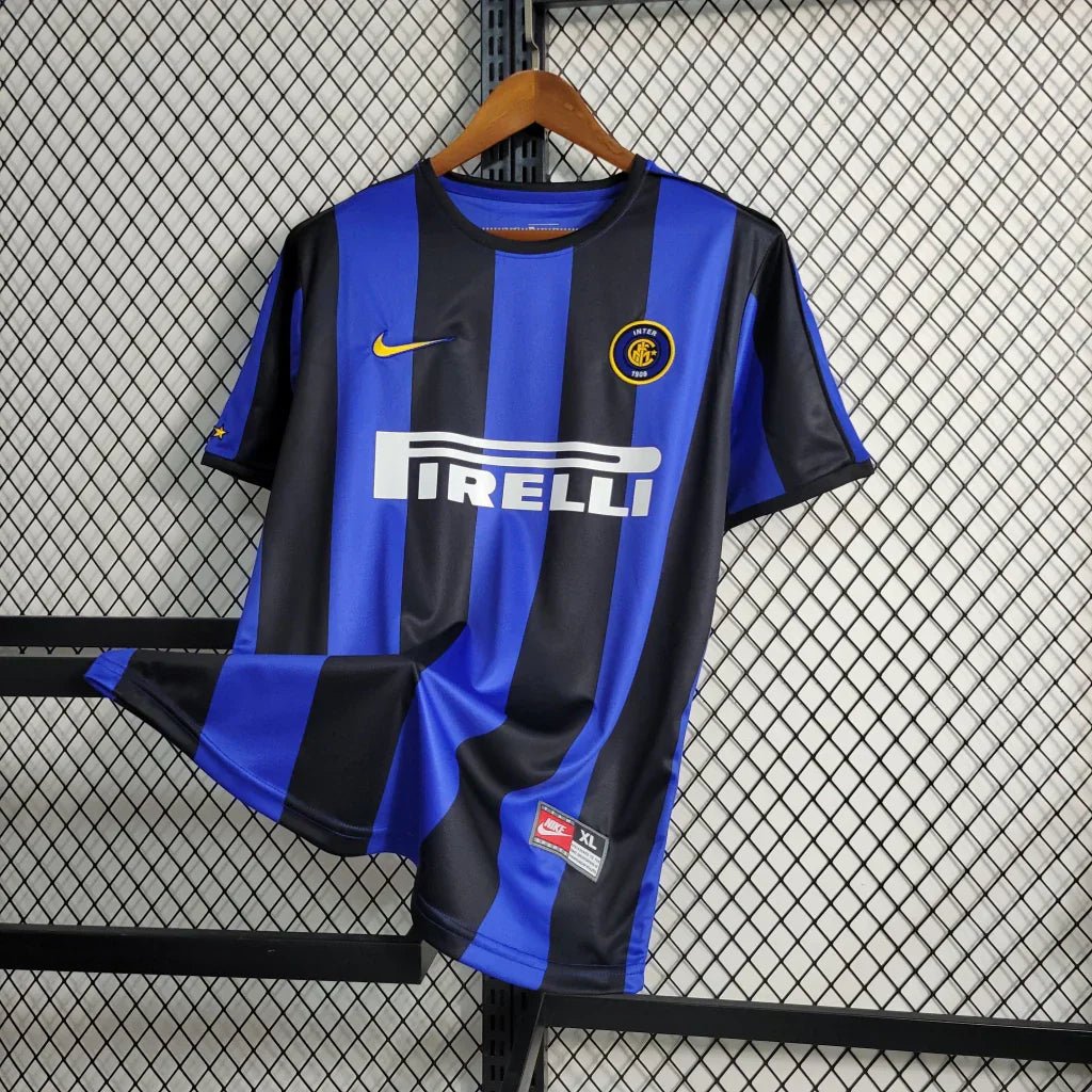 Camisa Retrô Inter de Milão I Nike 1999/00 Masculino Azul e Preto - Manto Club