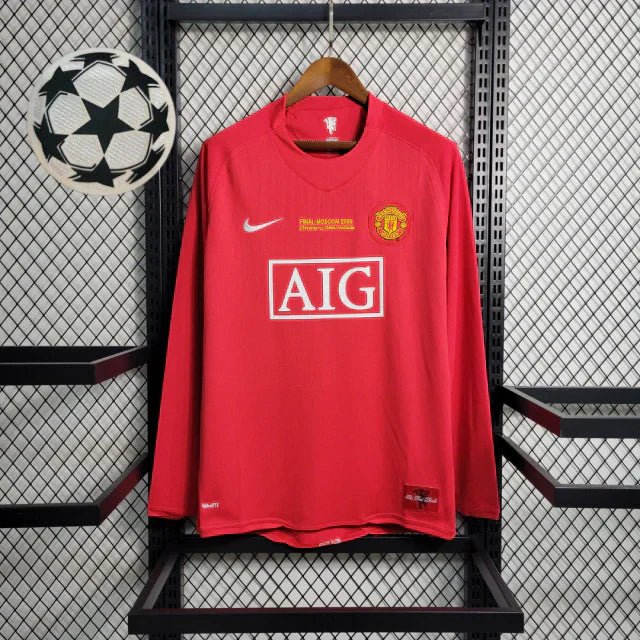Camisa Retrô Manchester United Manga Longa Nike 2007/08 Masculino Vermelho - Manto Club