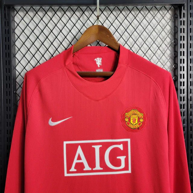 Camisa Retrô Manchester United Manga Longa Nike 2007/08 Masculino Vermelho - Manto Club