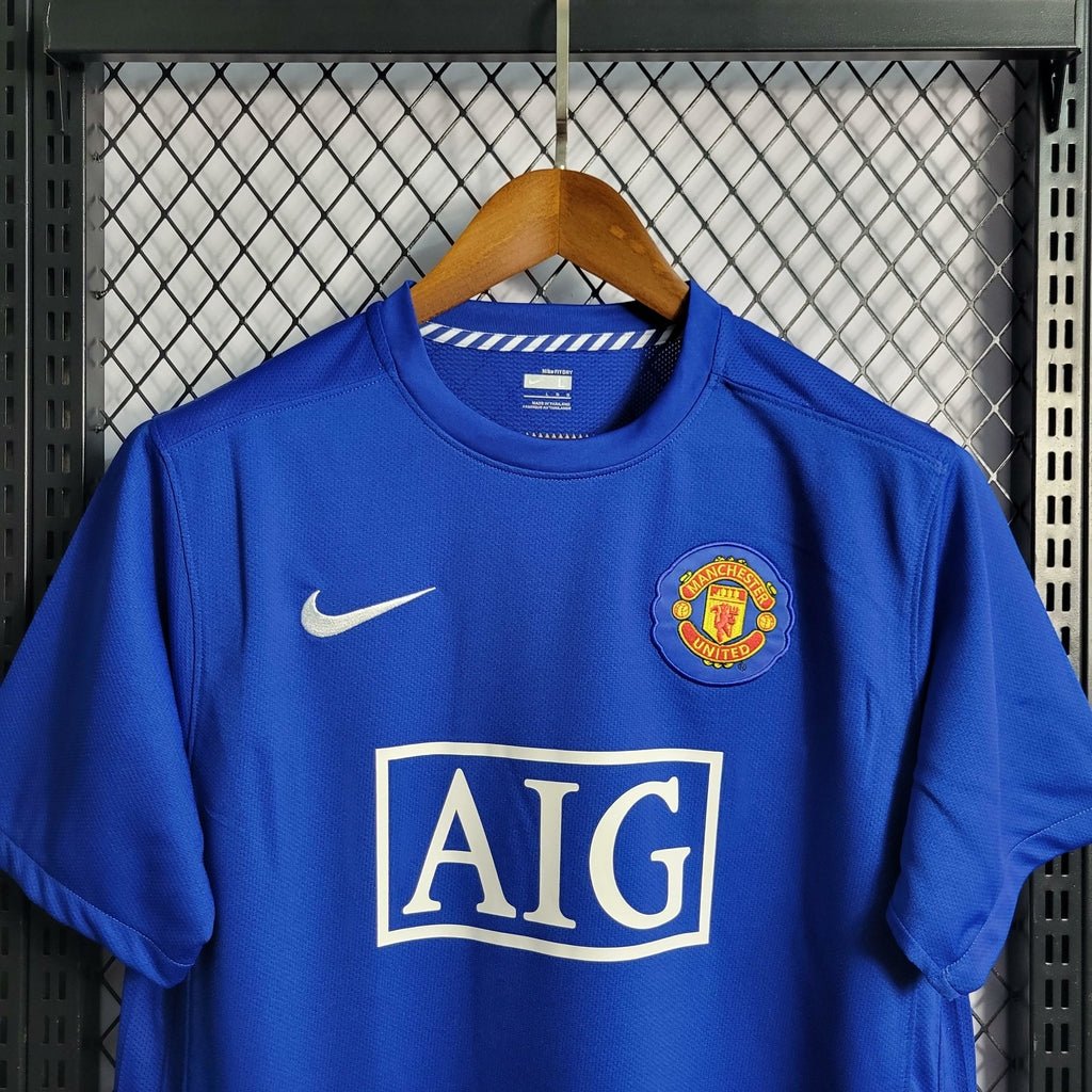 Camisa Retrô Manchester United Nike 2007/08 Masculino Azul - Manto Club