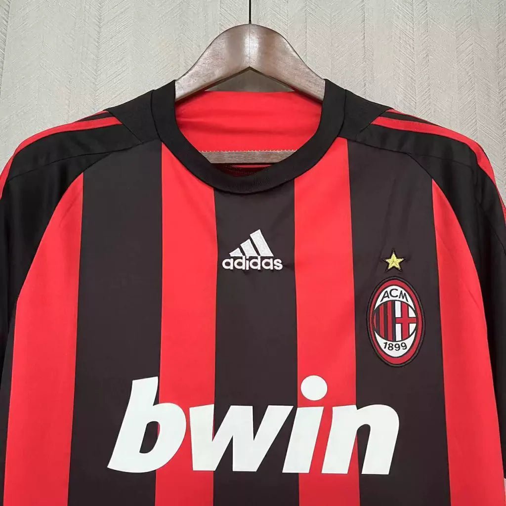Camisa Retrô Milan Adidas 2008/09 Masculino Vermelha e Preta - Manto Club