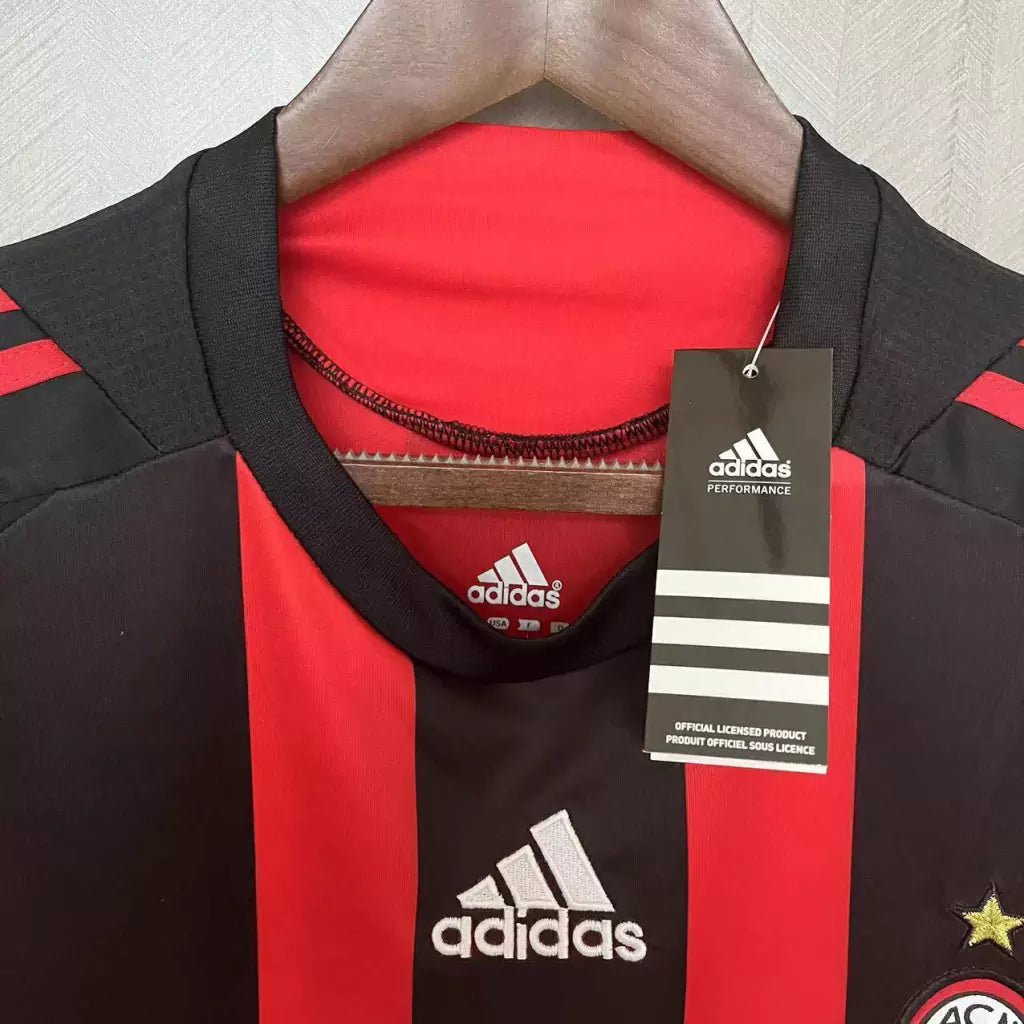 Camisa Retrô Milan Adidas 2008/09 Masculino Vermelha e Preta - Manto Club