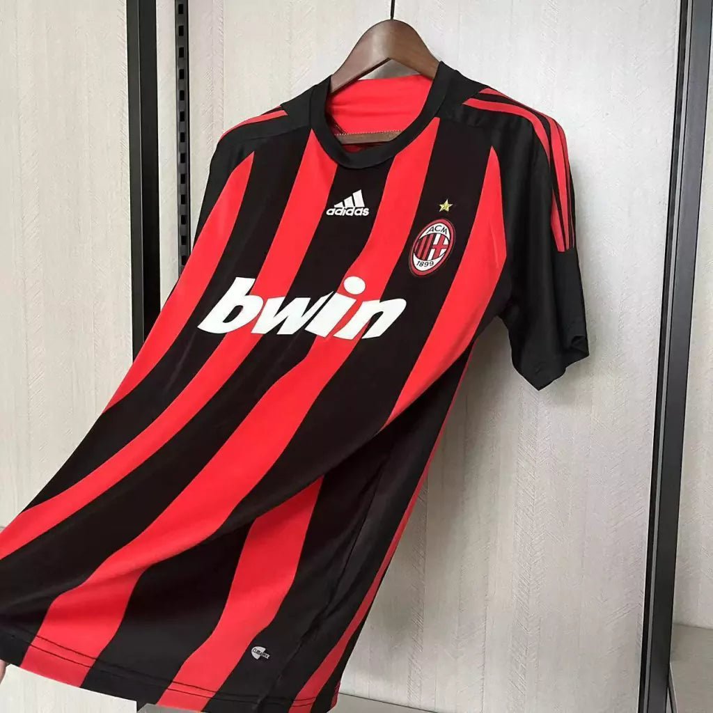 Camisa Retrô Milan Adidas 2008/09 Masculino Vermelha e Preta - Manto Club