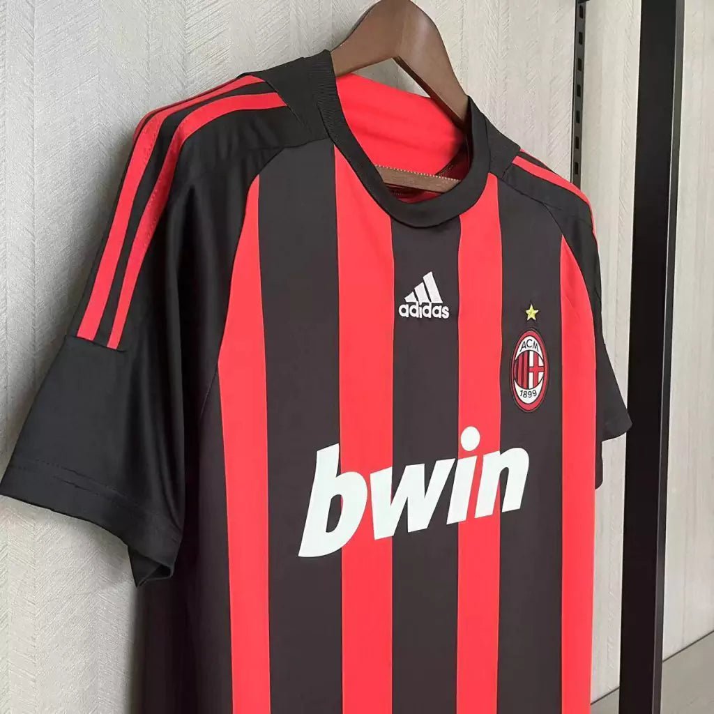Camisa Retrô Milan Adidas 2008/09 Masculino Vermelha e Preta - Manto Club