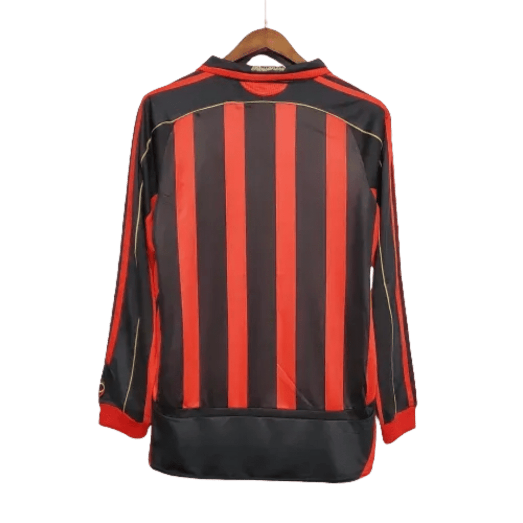 Camisa Retrô Milan I Home Adidas 2006/07 Masculino Manga Longa Vermelho e Preto - Manto Club