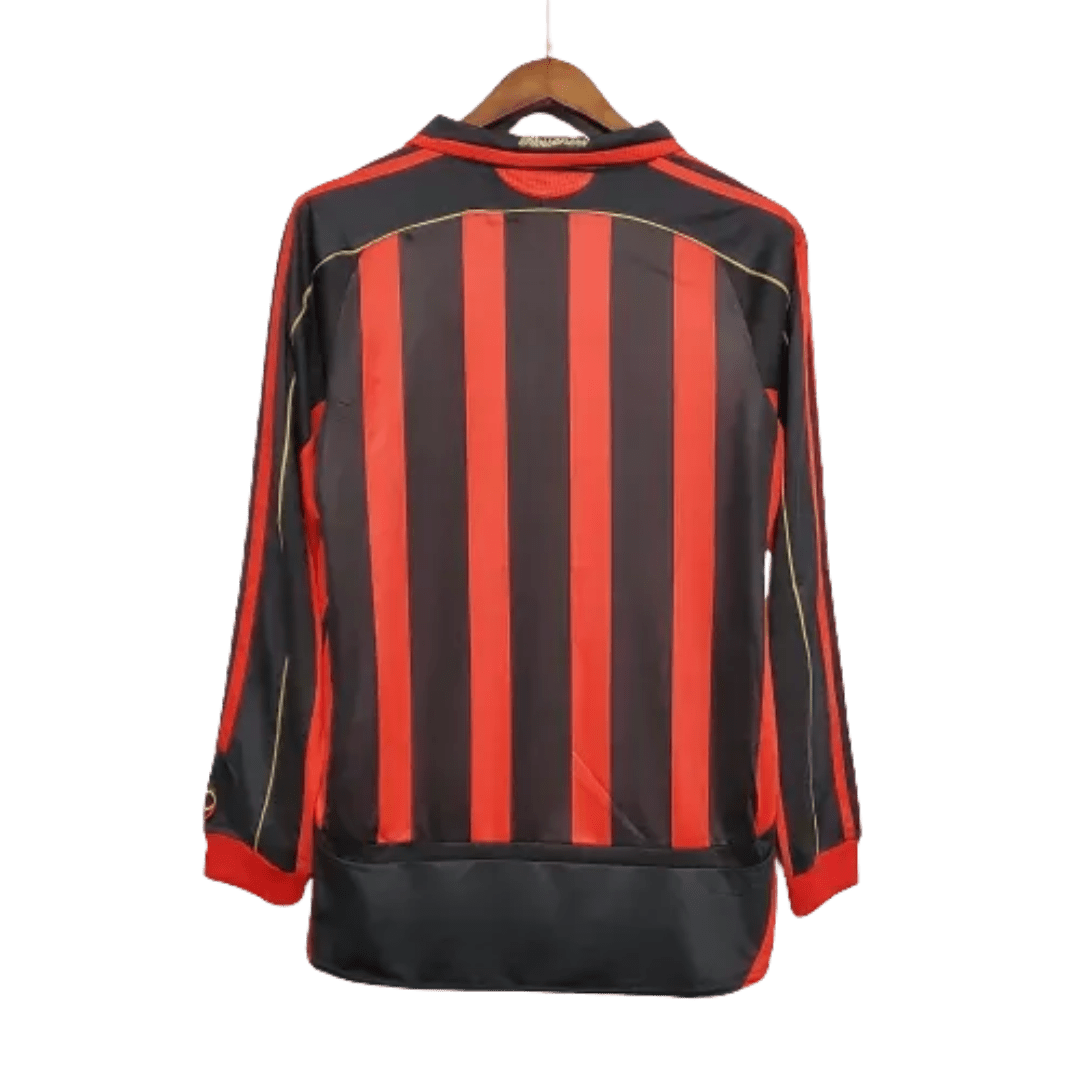 Camisa Retrô Milan I Home Adidas 2006/07 Masculino Manga Longa Vermelho e Preto - Manto Club