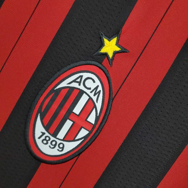 Camisa Retrô Milan I Home Adidas 2013/14 Masculino Vermelho e Preto - Manto Club