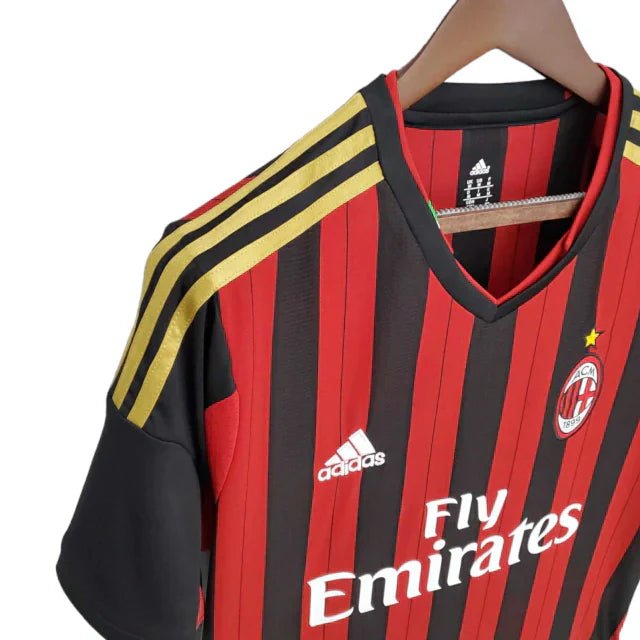 Camisa Retrô Milan I Home Adidas 2013/14 Masculino Vermelho e Preto - Manto Club