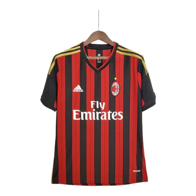 Camisa Retrô Milan I Home Adidas 2013/14 Masculino Vermelho e Preto - Manto Club