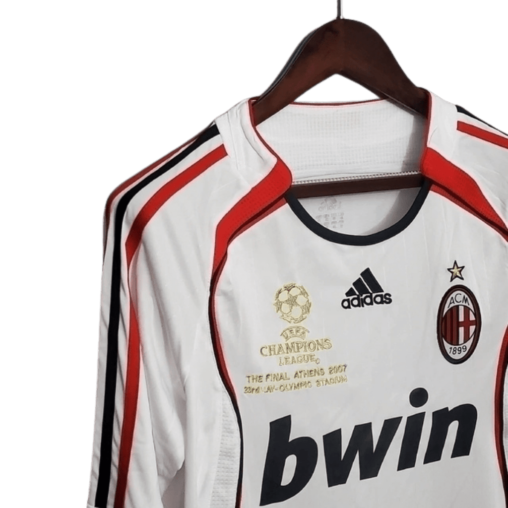 Camisa Retrô Milan II Away 2006/07 Manga Longa Masculino Branco - Manto Club