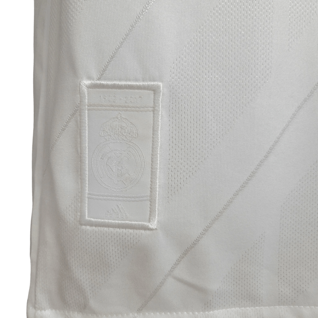 Camisa Retrô Real Madrid I Home Adidas 2017/18 Manga Longa Masculino Branco - Manto Club